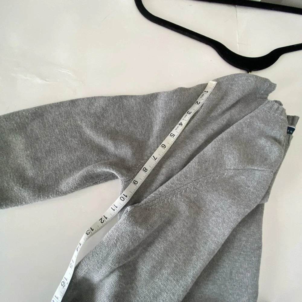 Karen Scott Sizes L 100% cotton Heather Gray Button-Accent Sweater